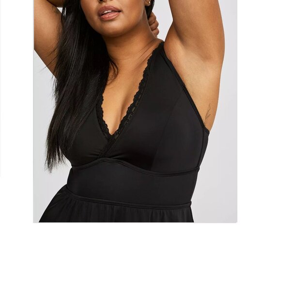 Plus Size 3X TORRID Black One Piece Wire Free Swimsuit Swim womens - Picture 2 of 5